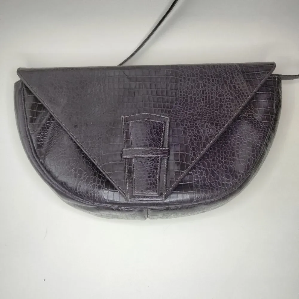 Vintage Robert Bestien Shoulder Bag Crocodile Embossed Pattern Leather Purse